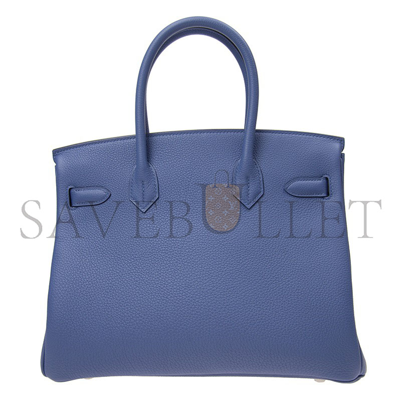 HERMES MASTER HANDBAGS BIRKIN 30 7E TOGO HANDBAG BLEU BRIGHTON (30*23*15cm) 
